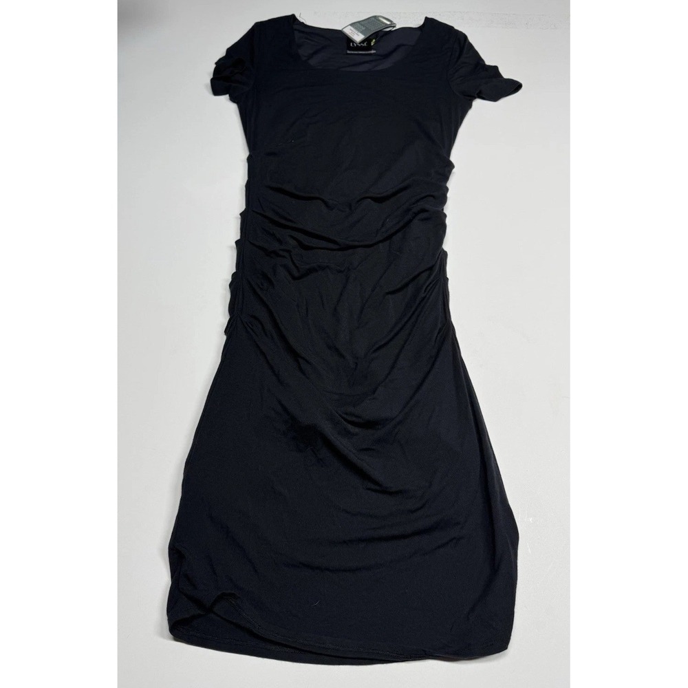 Lysse Black Marais Slimming‎ Ruched Dress Size S New